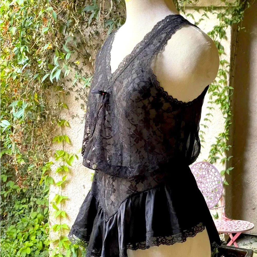 Vintage 1970’s Black Lace Teddy
